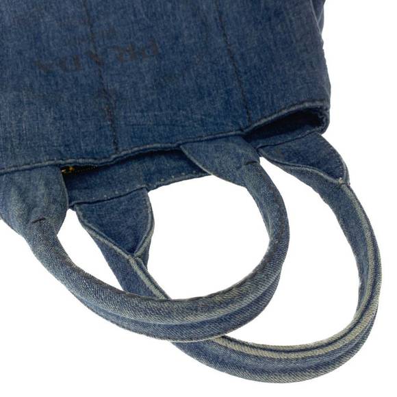 Prada Canapa Tote Bag Denim Indigo Blue - Picture 3 of 5